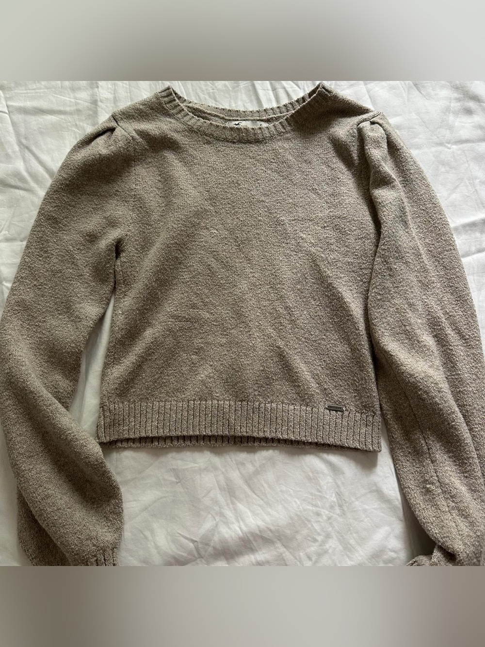 Hollister Taupe Crewneck Pullover Sweater